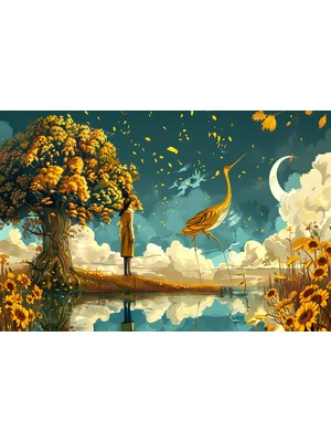 Aden Dijital Manzara Sanat Dekoratif Kanvas Tablo