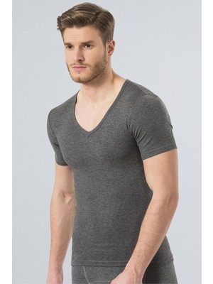 Türen Termal V Yaka Kisa Kol (Unisex) 191/GRI