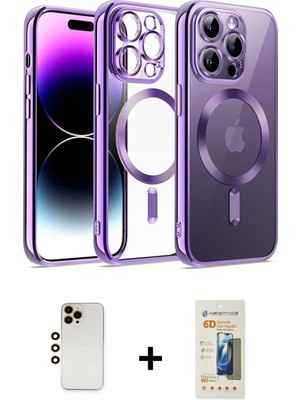 BUTİMAR'S iPhone 13 Pro Max Nova Işık Özel Seri - Siyah 6d Mat Seramik Hayalet Nano Ekran Koruyucu + Gold Shine Kamera Lens