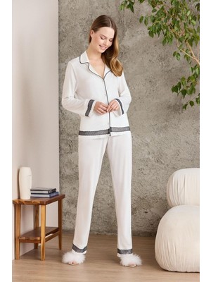 Pierre Cardin Ekru Penye Kadın Pijama Takımı 2200