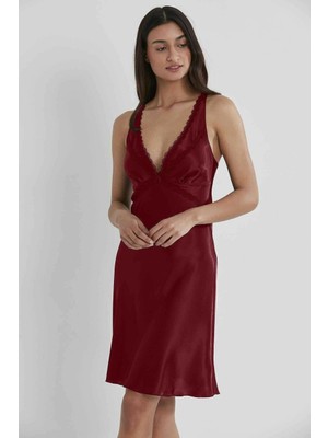 Pierre Cardin Saten Gipürlü Kadın Gecelik 690