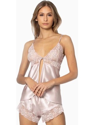 Pierre Cardin 405 Saten Şort Takım Pudra