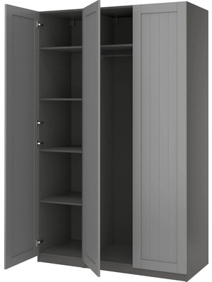 IKEA Koyu Gri Sağlam Kapaklı Gardırop