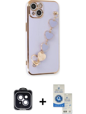 BUTİMAR'S iPhone 14 Nova Işık Prime - Şeffaf Royal Nano Ekran Koruyucu + Siyah Pvd Metal Kamera Lens