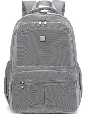 Smart Bags Smart Su Geçirmez  Çift Gözlü Büyük Boy Ortaokul ve Lise Sırt Okul Çantası Gri