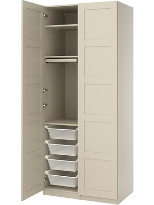 IKEA Bej Fonksiyonel Kapaklı Gardırop