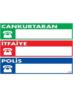 Nil Avm Acil Durum Telefon Levhası 25X35 KOD:430