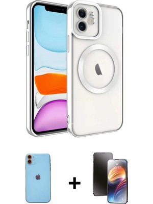 BUTİMAR'S iPhone 11 Nova Işık Özel Seri - Siyah 3D Antistatik Mat Seramik Nano Ekran Koruyucu + Turuncu Neon Fosforlu Kamera Lens