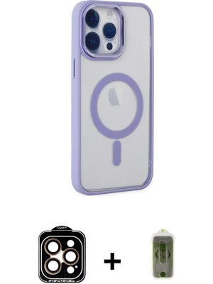 BUTİMAR'S iPhone 14 Pro Max Yankı Işık Özel Seri - Siyah Joko Magic 5d Hayalet Cam + Turuncu Pvd Metal Kamera Lens