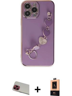 BUTİMAR'S iPhone 13 Pro Max Nova Işık Prime - Şeffaf Maxco Cam Ekran Koruyucu + Kırmızı Rainbow Kamera Lens Koruma Cam