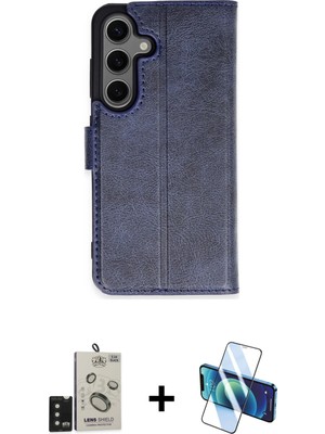 BUTİMAR'S Galaxy S24 Siluet Işık Serisi - Siyah 3D Antistatik Cam Ekran Koruyucu + Siyah Bilvis Titan Kamera Lens