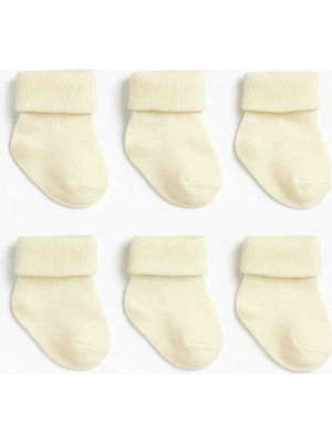 UmBaby Bebek Çorap %100 Pamuklu 6’lı Set Yenidoğan Kaymaz Yumuşak Renkli Çorap (0-12 Ay) Özel Kutulu
