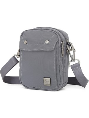 Smart Bags Smart Küçük Boy Su Geçirmez Çift Bölmeli Askılı Erkek Omuz Çantası Gri