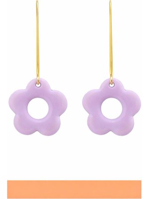 EPAksesuar Çiçek Formlu Sallantılı Küpe – Altın Renk Uzun Kanca Aparatlı