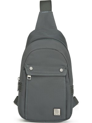 Smart Bags Smart Unisex Body Bag Tasarım Vücut Sırt ve Göğüs Çantası Ayarlanabilir Askılı Gri