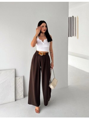 Marsilyan- Kadın Pileli Kemerli Pantolon