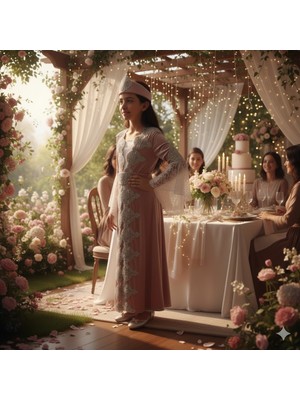 Ceyyiz 4 Parça Çocuk Bindallı Kına Elbisesi Mira Pembe