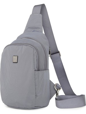 Smart Bags Smart Unisex Body Bag Tasarım Vücut Sırt ve Göğüs Çantası Ayarlanabilir Askılı Gri