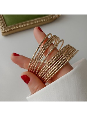 Lente Aksesuar Xuping Gold Kesme Model Ajda Bilezik (3'lü Set)