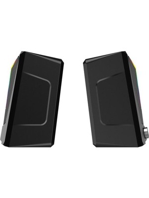 Lenovo DS104 Lecoo 1+1 3W*2 Rgb Aydınlatmalı Usb+3.5mm Jacklı Siyah Hoparlör
