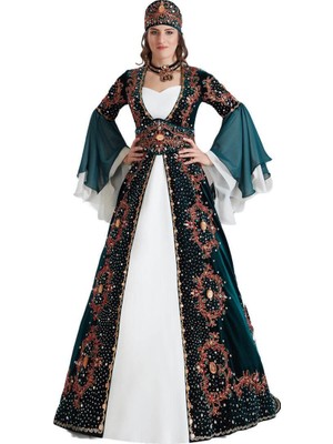 Ceyyiz Kadife Özel Dikim 5 Parça Bindallı Kına Elbisesi Melek