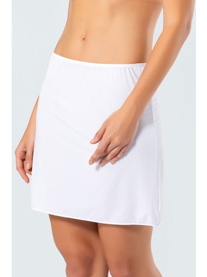 Türen Kadin Beli Lastikli Mikro Mini Jüpon 903/BEYAZ