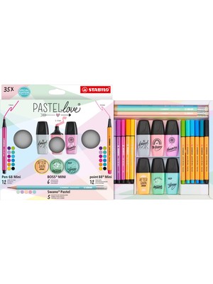 Kitabevimden Stabilo Fosforlu Kalem Pastellove Mini Set 35 Li Renkli 1 Adet EO77/5-9