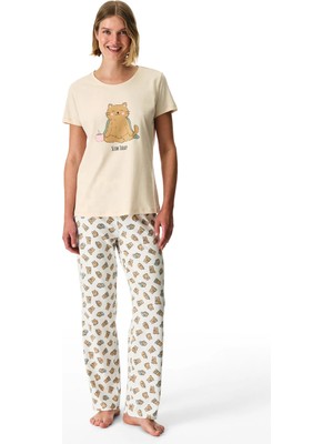 Penti Slow Today Pamuklu Pantolon Pijama Takımı