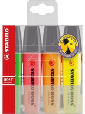 Kitabevimden Stabilo Fosforlu Kalem Boss Pastel 4 Lü Paket