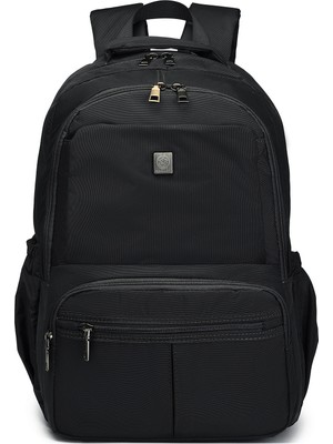 Smart Bags Smart Su Geçirmez  Çift Gözlü Büyük Boy Ortaokul ve Lise Sırt Okul Çantası Siyah