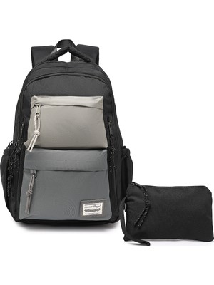 Smart Bags Su Geçirmez Laptop Bölmeli Çok Gözlü Büyük Boy Orta Okul ve Lise Sırt Çantası Siyah