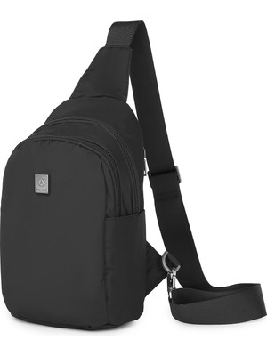 Smart Bags Smart Unisex Body Bag Tasarım Vücut Sırt ve Göğüs Çantası Ayarlanabilir Askılı Siyah