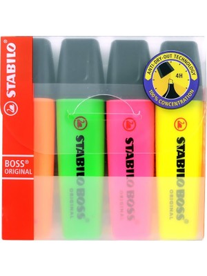 Stabilo Boss Pastel Fosforlu Kalem 4 Renk