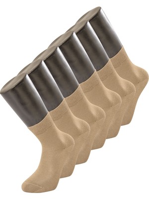 Türen Erkek Düz Yarım Soket Çorap 6'lı Paket 9102/BEJ