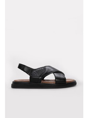 Fast Step Hakiki Deri  Erkek Klasik Sandalet 306MAS-678