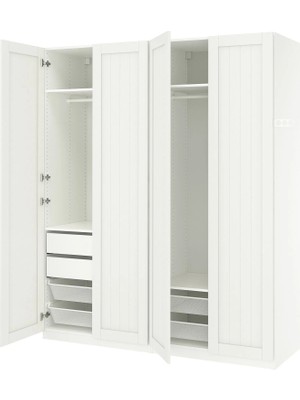 IKEA Beyaz Sağlam Kapaklı Gardırop