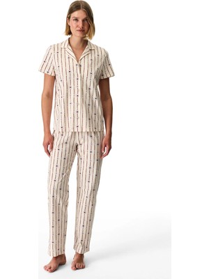 Penti Renkli Floral Bliss Pamuklu Gömlek Pantolon Pijama Takımı