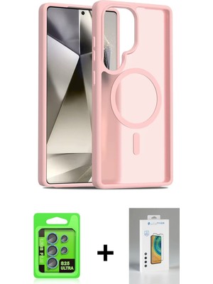 BUTİMAR'S Galaxy S25 Ultra Siluet Minimal Prime - Şeffaf Polymer Nano Ekran Koruyucu + Mavi Raze Metal Kamera Lens