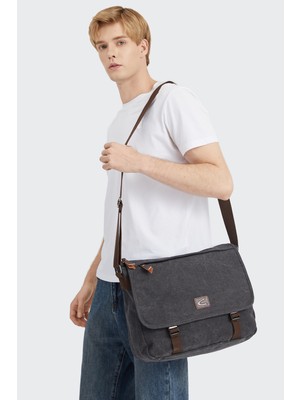 C-Active Kanvas Kumaş, 15,6 Inç Laptop Bölmeli Erkek Postacı Çantası 1317 Antrasit