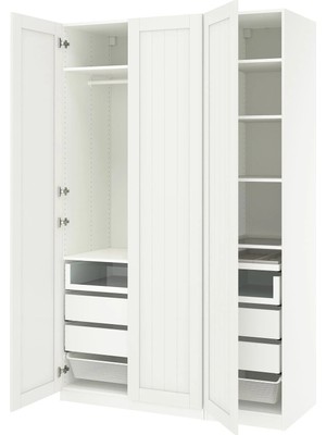 IKEA Beyaz Sağlam Kapaklı Gardırop
