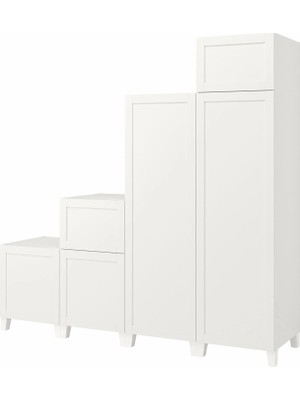 IKEA Beyaz Fonksiyonel Kapaklı Gardırop 240X57X231 cm