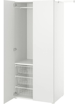 IKEA Beyaz Şık Kapaklı Gardırop 127X57X181 cm