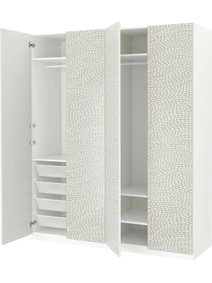 IKEA Beyaz Geniş Kapaklı Gardırop 200X60X236 cm