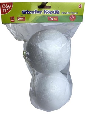 Kitabevimden Bu-Bu Strafor Köpük Top 12 cm 2 Parça BUBU-KP0007