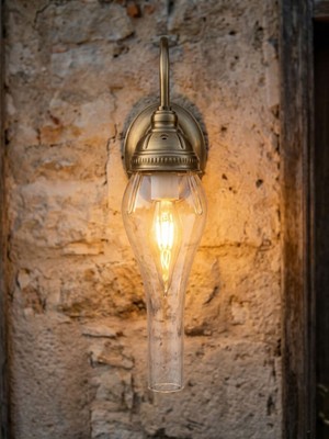 Solenza Rustik Gaz Lambası Tasarımlı Duvar Apliği – Camlı Dekoratif Aydınlatma