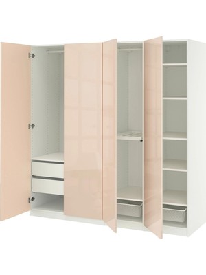 IKEA Beyaz Şık Kapaklı Gardırop