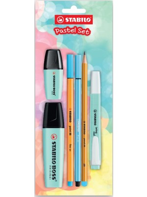 Kitabevimden Stabilo Fosforlu Kalem Tek Renk Pastel Set 6 Lı Mavi 70/113-6
