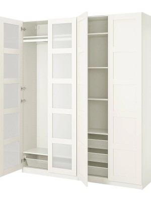 IKEA Beyaz Modern Kapaklı Gardırop 200X38X236 cm