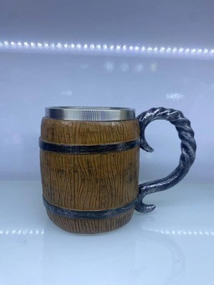 Ahşap Fıçı Çelik Kupa Kod 1152B