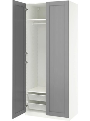 IKEA Beyaz Sağlam Kapaklı Gardırop 100X60X236 cm